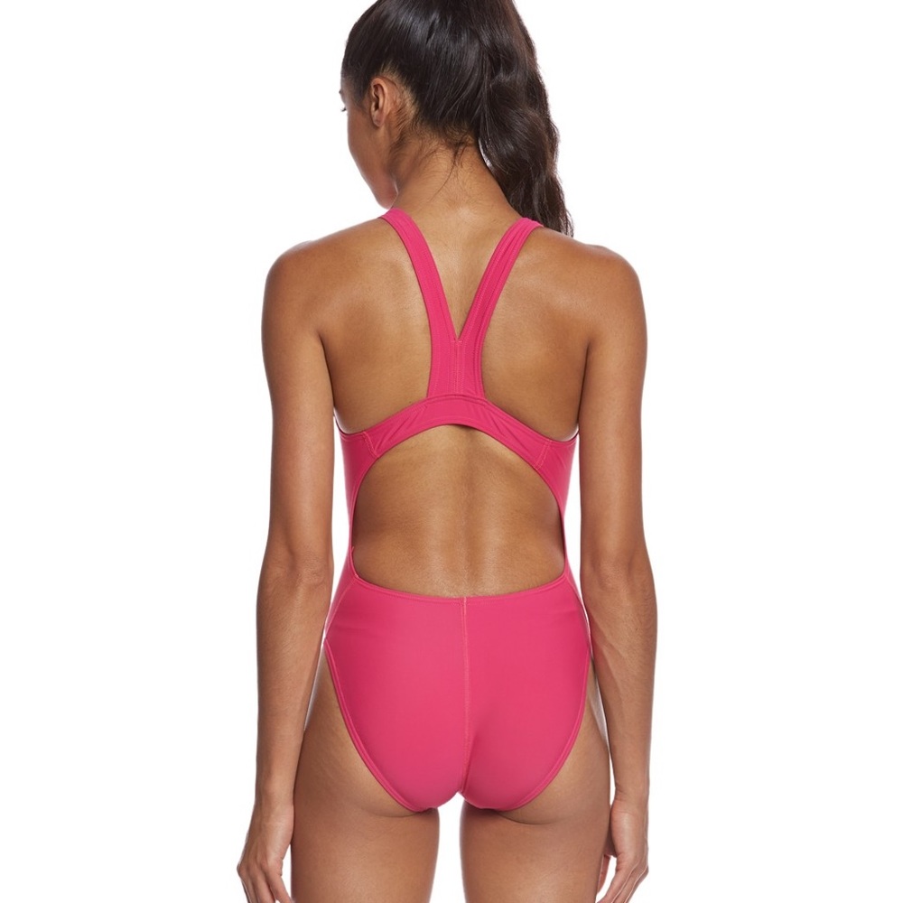 Speedo Sporti Solid Wide Strap One Piece Swimsuit - Picture 2 of 2